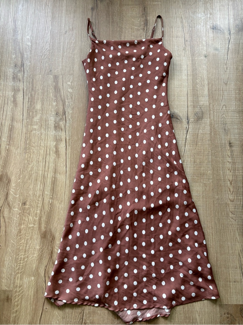 Altar'd State Mauve Polka Dot Silky Slip Dress
